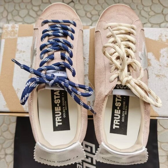 Golden Goose White and Gold Sneakers - Picture 3 of 9